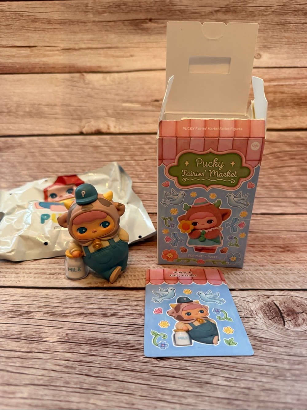Pop Mart Pucky Fairies' Market Series Dairy Farmer Figure Open Box